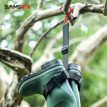 SAMSFX Fishing Wader Boot Hanger Adjustable Strap for Storage Drying - color: Zinc Alloy Hook, Red