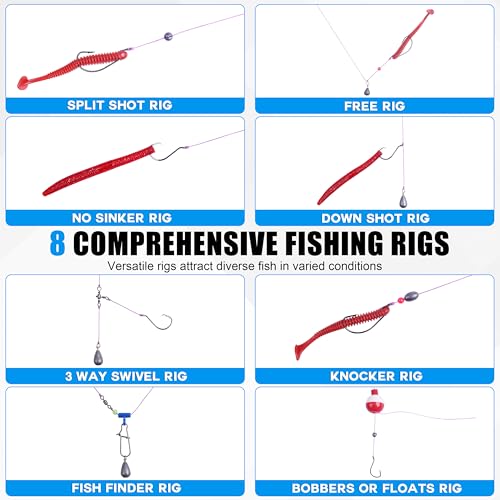 277pcs Fishing Accessories Kit, Fishing Tackle Box with Fishing Hooks Weights Swivels Snaps Sinker Slides Spinner Blade Bobber Stop Floats Beads for Bass Bluegill Crappie Saltwater Freshwater Fishing - style: 277pcs Fishing Accessories Kit