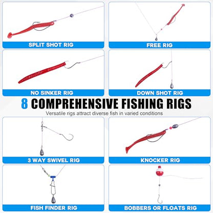 277pcs Fishing Accessories Kit, Fishing Tackle Box with Fishing Hooks Weights Swivels Snaps Sinker Slides Spinner Blade Bobber Stop Floats Beads for Bass Bluegill Crappie Saltwater Freshwater Fishing - style: 277pcs Fishing Accessories Kit