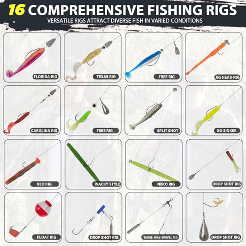 THKFISH Fishing Lures Kit, Bass Fishing Gear Kit for Freshwater Tackle Box with Tackle Included Topwater Baits, Swimbaits, Frog, Fsihing Bait Accessories Gift for Men - color: 413pcs Tackle Box Kit
