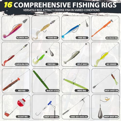 THKFISH Fishing Lures Kit, Bass Fishing Gear Kit for Freshwater Tackle Box with Tackle Included Topwater Baits, Swimbaits, Frog, Fsihing Bait Accessories Gift for Men - color: 413pcs Tackle Box Kit