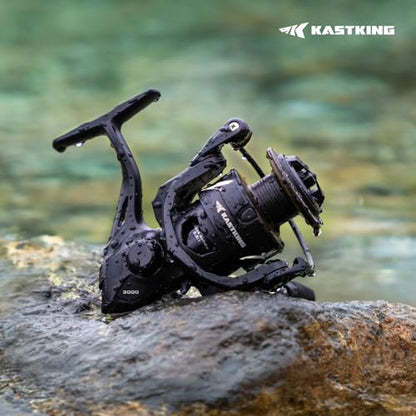 KastKing Spartacus II Plus Spinning Reel – IPX5 Waterproof Freshwater/Saltwater Fishing Reel, 22LB Drag, 5.2:1 Gear Ratio, 7+1 Stainless Steel Bearings, Instant Anti-Reverse, Anodized Aluminum Spool - size: 3000