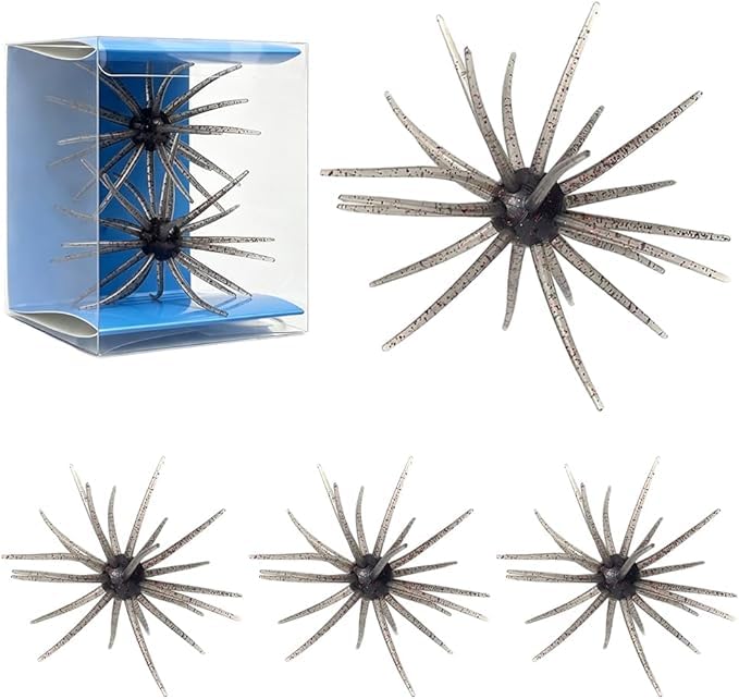 2026 Upgraded Sea Urchin Shape Fishing Lure, Simulation Sea Urchin Bait, Versatile Soft Bait for Bass Fishing, Durable TPR Material Swimbait for Lake Fishing - color: C