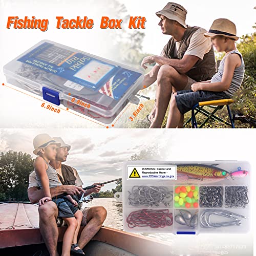 Saltwater Fishing Tackle Kit, Surf Fishing Gear Set Includes Saltwater Lures, Bait Rigs, Swivel, Hooks, Sinkers Weights, Wire Leaders Various Accessories