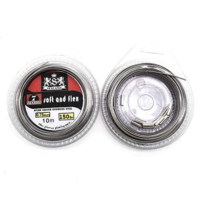 5LB-200LB 7 Strands Fishing Line Wire Leader Nylon Coated Stainless Steel Leader Wire with Crimps Sleeves