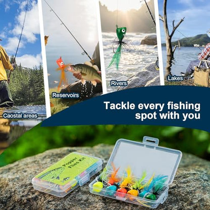 9 pcs Fly Fishing Popper Lures Kit, 2 Sizes Topwater Fishing Lures for Bass Panfish Bluegill Crappie for Freshwater and Saltwater, 2026 New Year Gift for Fishing Lover