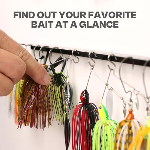 VEYWANE Fishing Lure Display Storage Racks, 15" Wall Mount Metal Fishing Baits/Lures Organizer and Rig Holder 4 PCs