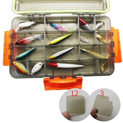 Durability Fishing Tackle Box with Triples Side Lock Large Capacity Lures Tackle Box for Secure Baits Storage - style: Small Brown