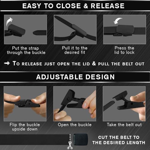 TECEUM Tactical Belt – Heavy-Duty & Quick Release – Military, Work, Rigger, Duty & Utility Belt for Men - color: Buckle 2 - Black, style: X-large-for Waist 46"-50" (Length 57")