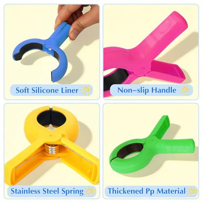 Enhanced 2026 Storage Bag Included, 8 Pcs Large Beach Towel Clips for Beach/Pool/Cruise Chairs, Heavy-Duty, Clothes pins, Windproof, 4 Bright Colors