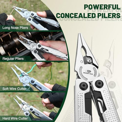 MOSSY OAK Multitool, 20-in-1 Stainless Steel Multi Tool Pliers, Self-locking Pliers with Sheath-Perfect for Outdoor, Survival, Camping, Hiking - style: 20-in-1 Self-Locking Pliers