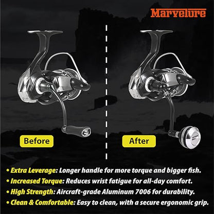 Power Handle Compatible for Daiwa Fuego LT, Ballistic LT, Tatula LT, Exceler LT 1000-4000 Spinning Reel Replacement Handle - size: For Tatula LT / Exceler LT 1000-4000, style: Classic