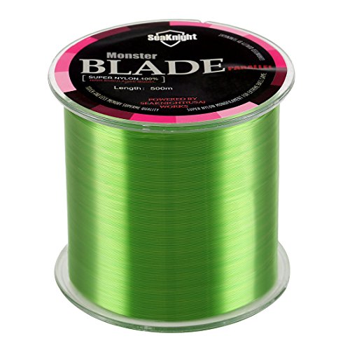 SeaKnight Blade Monofilament Fishing Line, 547Yds/ 1094Yds Japanese Material, High-Abrasion Resistance, Low-Ductility and Memory, Nylon Monofilament Line, for Fresh and Salt Water 2-35LB - color: Green-547Yds, size: 8.0#: 35LB(15.87KG)/0.50mm