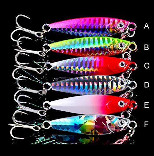 Dyxssm Jigs Fishing Spoons Hard Lures Spinners Jigging Bait 7g 10g 15g 20g 30g (Pack of 6) - size: 10 g / 0.35 oz
