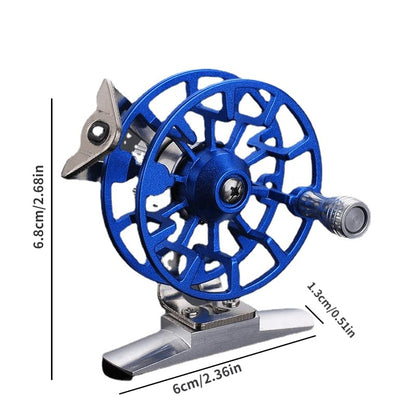 Full Metal Ultra-Light Former Ice Fishing Reels Wheel Fly Fishing Reel Aluminum Fishing Accessories - color: blue
