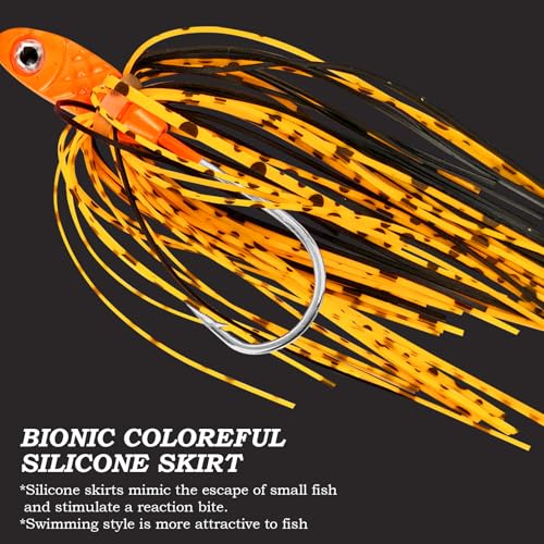Bass Spinner Baits Fishing Lures | Spinner Baits for Bass Fishing Hard Metal Buzzbait jigs with Skirt for bass pike trout salmon Lures Spinnerbait Swimbait