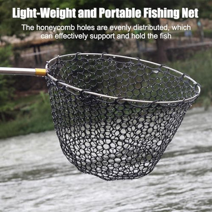 Fishing Landing Net Trout Net Replacement Netting with Rubber Mesh for Fish Fly and Fishing Landing - color: Black Rubber Fishing Net, size: Dia 20cm*Dep 16cm(Cir 67cm)