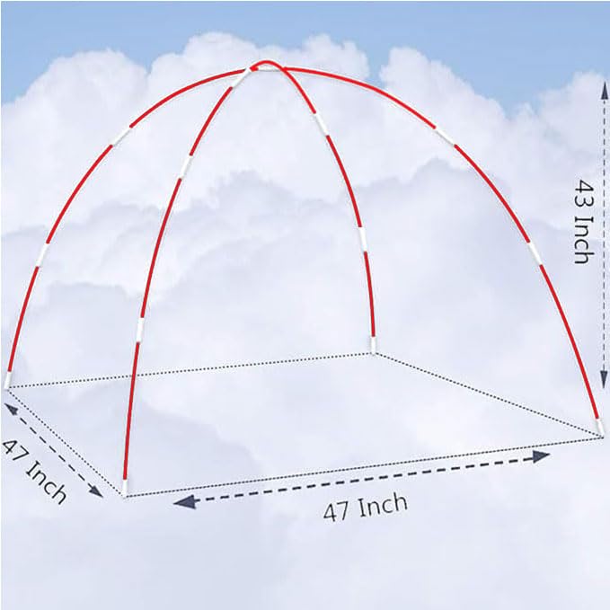 DIY Poles for Bike Tent, Tent Pole Replacement, Tent Bar Support Rod Awning Frame Kit for Hiking and Camping Tarp, Long Approximately 52ft, Diameter - 6.5mm, Plant Grow Tunnel,36 Packs - color: 17 inches- 36 packs( red )