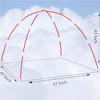 DIY Poles for Bike Tent, Tent Pole Replacement, Tent Bar Support Rod Awning Frame Kit for Hiking and Camping Tarp, Long Approximately 52ft, Diameter - 6.5mm, Plant Grow Tunnel,36 Packs - color: 17 inches- 36 packs( red )