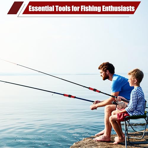 8Pcs Fishing Covers, Red Fishing Rod Sleeve and Hook Covers for Rod to Protect Fishermen from Sharp Fish Hooks Wrap