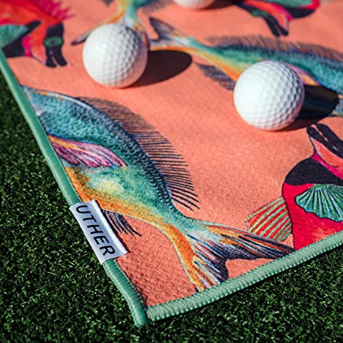 Uther Tour Golf Towel in Multi Fashion Prints, Golf Towels for Golf Bags for Men and Women Golf Accessories, Dual Hanging Microfiber Sports Towel (20 Inch x 40 Inch)