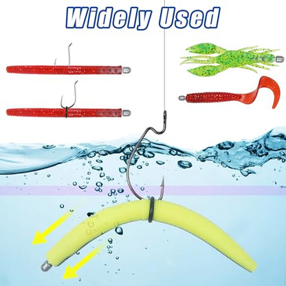 Fishing Nail Weights Kit, 70pcs Wacky Worm Weights Insert Sinkers Fishing Weights Tackle for Plastic Worms Lures Nail Sinker Weights for Wacky Rig Neko Rig Bass Fishing 4 Sizes