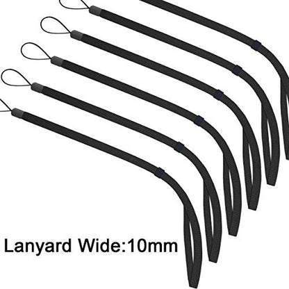 AMUU Lanyards Adjustable Black 6pcs for Walkie-Talkie,Cruise,Keys,Pen | Flat Braided Lanyardc for Phone,id Badges Holder,Office - color: 6 Pack Black Lanyard