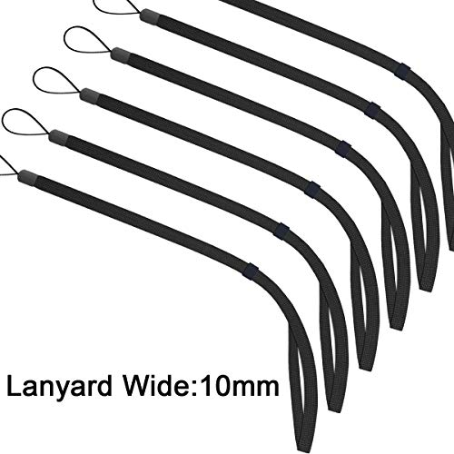 AMUU Lanyards Adjustable Black 6pcs for Walkie-Talkie,Cruise,Keys,Pen | Flat Braided Lanyardc for Phone,id Badges Holder,Office - color: 6 Pack Black Lanyard