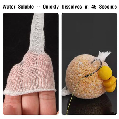DONQL 5M PVA Mesh Carp Fishing with Scissors, 45" Fast Water Soluble Mesh Bags Refill Bait with Plunger, PVA Bags Carp Fishing Refill Stocking for Boilie Rig Pellets Bags Holder - size: 25mm