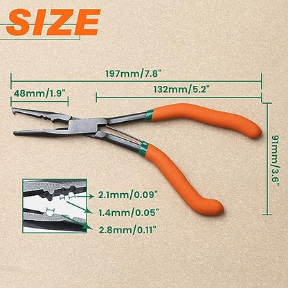 8 Inch Pistol Grip Multi-Function Fishing Pliers with Line Cutter, Hook Remover, Crimper, Split Ring Opener, Aluminum Pipe Crimper, Non-Slip Handles, Saltwater Resistant - style: 8"-Pistol Grip
