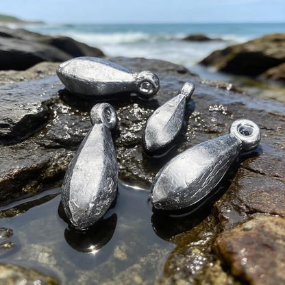 Fishing Weights Sinkers Bank Sinkers Bullet Weights for Surf Fishing Pier Bank Fishing Saltwater Fishing Gear 1oz to 8oz - size: 5 Ounce-4pcs