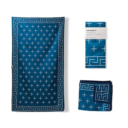 Nomadix Ultralight Towel - Quick Dry & Super Lightweight - Perfect As A Pack Towel to Save On Space - Made with Recycled Materials - Barton Dark Blue - 30x54 - color: Blue