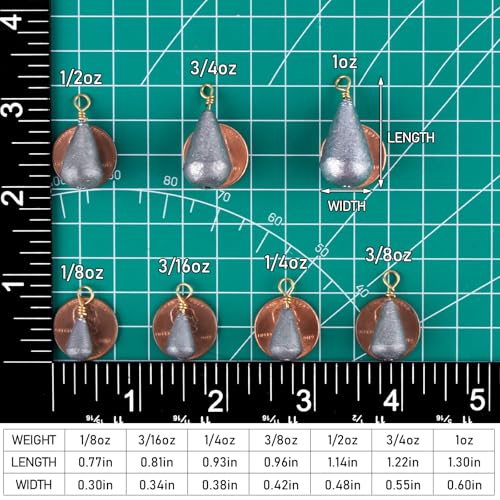 Dr.Fish 30 Pack Bass Casting Sinker Weights Lead Bell Drop Shot Weights with Brass Swivels Weight Freshwater Fishing Lead Sinker - size: 1/2oz-30 Pack