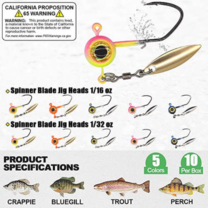 Crappie-Baits- Plastics-Jig-Heads-Kit-Shad-Minnow-Fishing-Lures-for Crappie-Panfish-Bluegill-40 &135 Piece Kit - color: BABY SHAD 40 pc.KIT COMBO 2