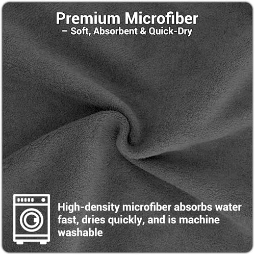 mayoken® 9 Pack Gray Fishing Towels with Clips & Zinger Retractors, Quick-Dry Absorbent Microfiber Bait Towels for Fishing, Boating, Kayaking, Camping & Hiking - color: 9pcs-gray