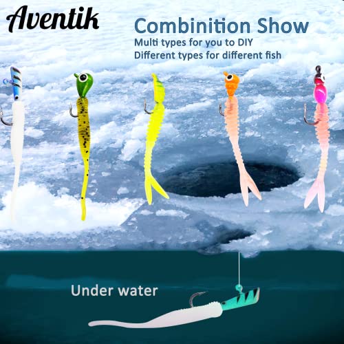 Aventik Ultralight Ice Fishing Rod and Reel Combo 26/28/30/32 inch Medium Light Fast Action Multi-Species Ice Fishing Combos for Walleye Perch Panfish - size: 28'', style: Hollow Rod Kit