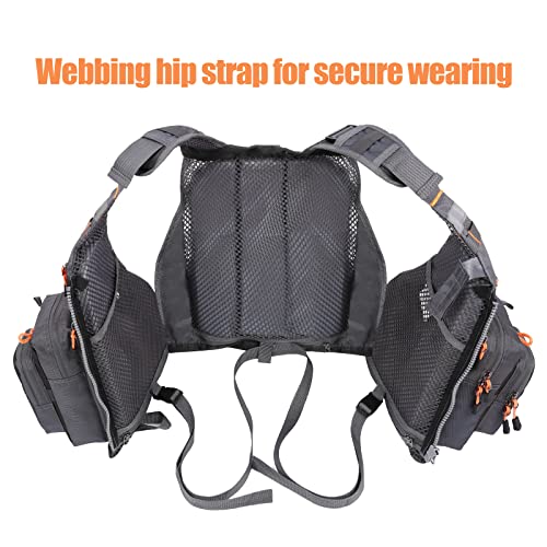Lixada Fly Fishing Vest Fishing Jacket Breathable Polyester Mesh Design Fishing Vest - color: Black