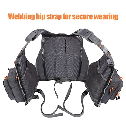 Lixada Fly Fishing Vest Fishing Jacket Breathable Polyester Mesh Design Fishing Vest - color: Black