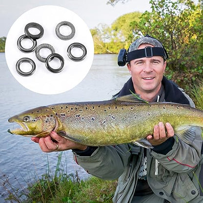 Pndeyo Fly Fishing Tippet Rings, Solid Tippet Connectors, Stainless Steel Freshwater Fishing Line Leaders - size: 100pcs 2mm