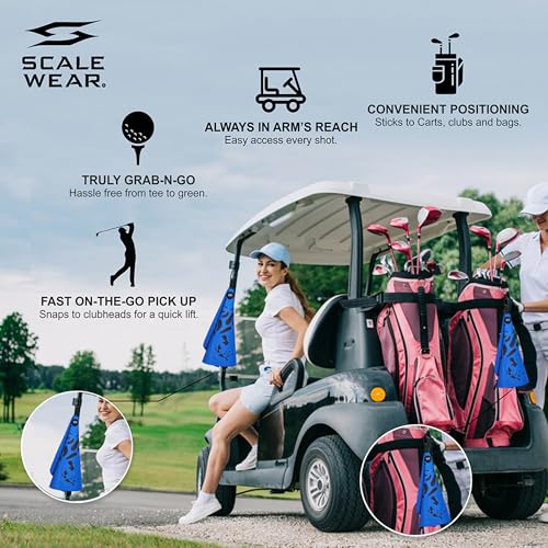 Rippit Magnetic Waffle Golf Towel – Large 16"x24" Microfiber Golf Club Ball Magnet Clip to Hang on Bag Cart Strong Premium Strength Ultra Absorbent Gear Men Gift (Rippit Blue) - color: Rippit Blue