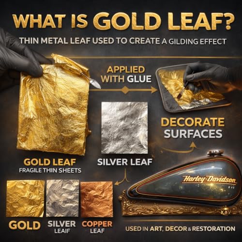 LiME LiNE Spinnable Leaf Sheets – Automotive Grade for Custom Paint (Gold - 1000 Sheets) - color: Gold -1000