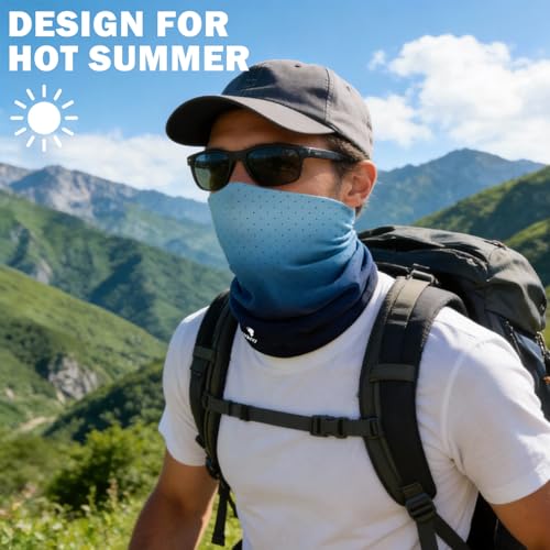 Summer Cooling Neck Gaiter UV 50+ Sun Protection Breathable Mesh Face Mask - color: 5pcs-monster