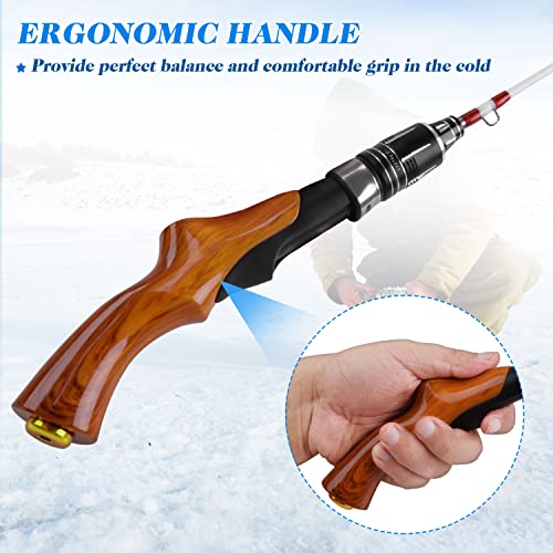 Ice Fishing Rod, 23" Ultralight Fast Action Spinning Rods Portable Ice Fishing Pole Winter Ice Fishing Gear for Walleye Perch Panfish Bluegill