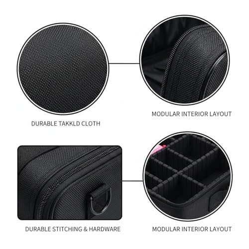 Oxford Cloth Fishing Tackle Bag with Dividers, Portable Lure & Hook Storage Case for Anglers, Black - size: 16.93 x 12.2 x 6.69 in