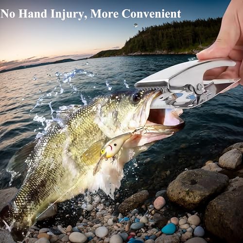 Fish Fillet Cutting Cleaning Tool: Fish Lip Gripper, Deep-Jaw Fish Fillet Clamp for Fish Cleaning Table, Grasp the Tail of The Fish Firmly, Stainless Steel Fish Tail Clip for Fish Measuring Board