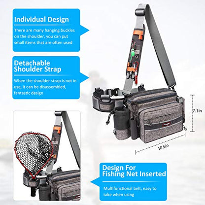 YVLEEN Sling Fishing Tackle Bag - Outdoor Tackle Box - Water-Resistant Waist Bag Cross Body Fly Fishing Sling Pack - color: A：Silver Grey