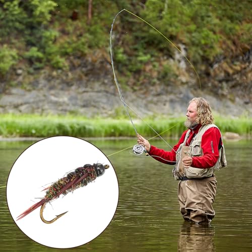 10 Pcs Fly Fishing Flies Kit, Stonefly Nymph Baits for Trout Fishing Flies, Fly Nymphs Assortment Kit, Artificial Insect Bait Lure