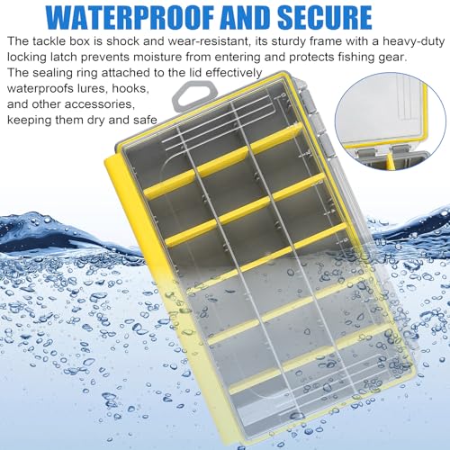 Fishing Tackle Box, Waterproof 3600 3700 Plastic Tackle Box Organizer with Removable Dividers, Fishing Gear Lures Tackle Storage Trays Gifts for Men (3600) - color: 3600(10.8" x 7.2" x 1.8")-1 Pack