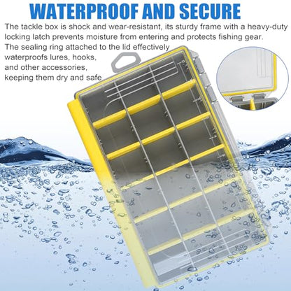 Fishing Tackle Box, Waterproof 3600 3700 Plastic Tackle Box Organizer with Removable Dividers, Fishing Gear Lures Tackle Storage Trays Gifts for Men (3600) - color: 3600(10.8" x 7.2" x 1.8")-1 Pack