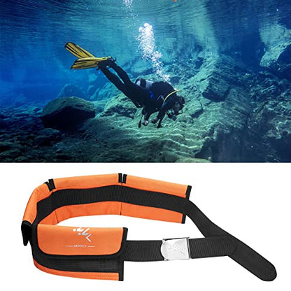 4 Neoprene Pocket Scuba Weight Belt，Spear Fishing Nylon-fit for Waist 32" to 52" - Quick-Release Buckle - color: Orange